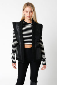 Thumbnail for Crisp Sunday Vest Black, Jacket by Olivaceous | LIT Boutique