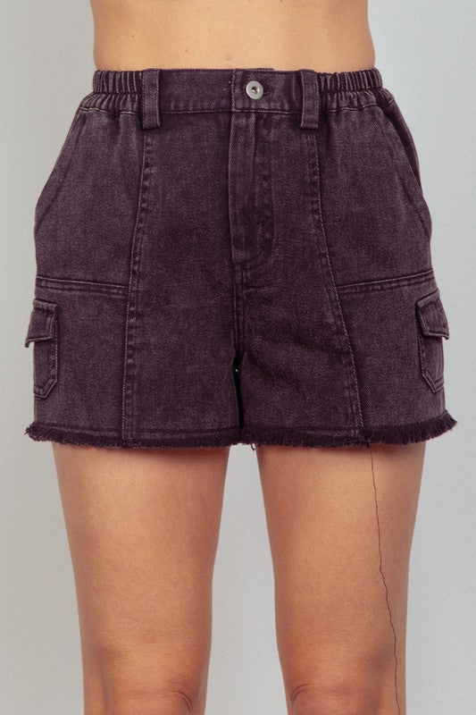 Cloud Cargo Short Black, Fabric Shorts by Very J | LIT Boutique