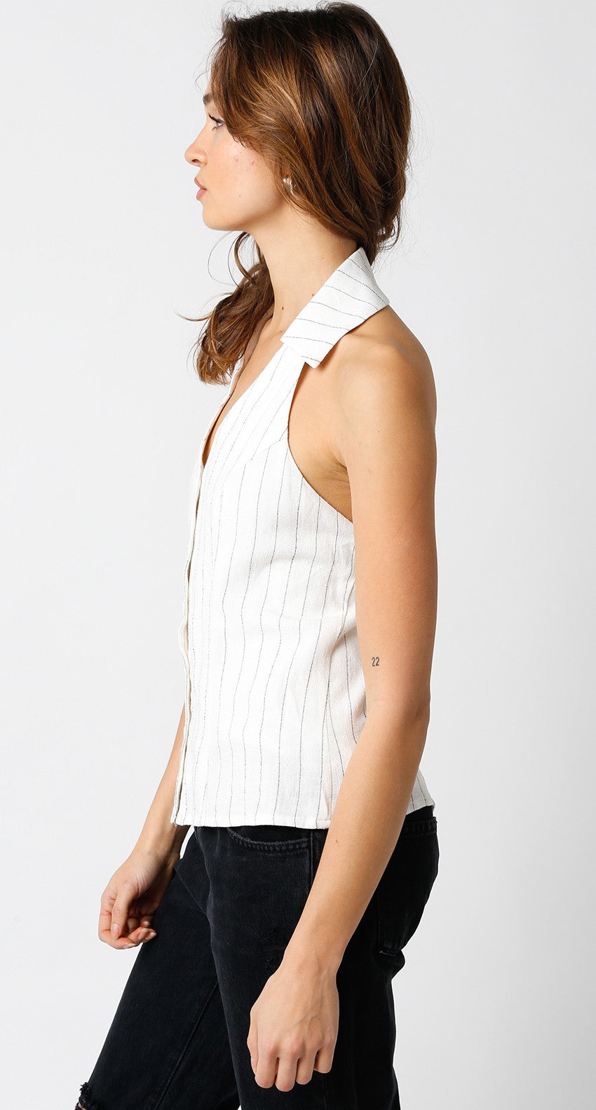 So Classic Top Ivory Black, Tank Blouse by Olivaceous | LIT Boutique