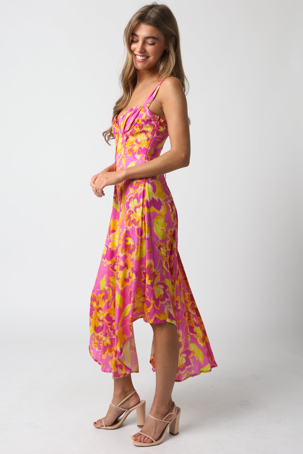 Floral Sunset Mini Dress Pink, Mini Dress by Olivaceous | LIT Boutique