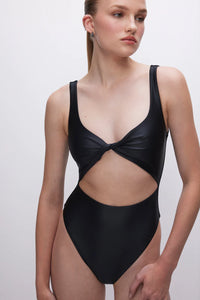 Thumbnail for Twisted Cut Out Swimsuit Black, Swim by Good American | LIT Boutique