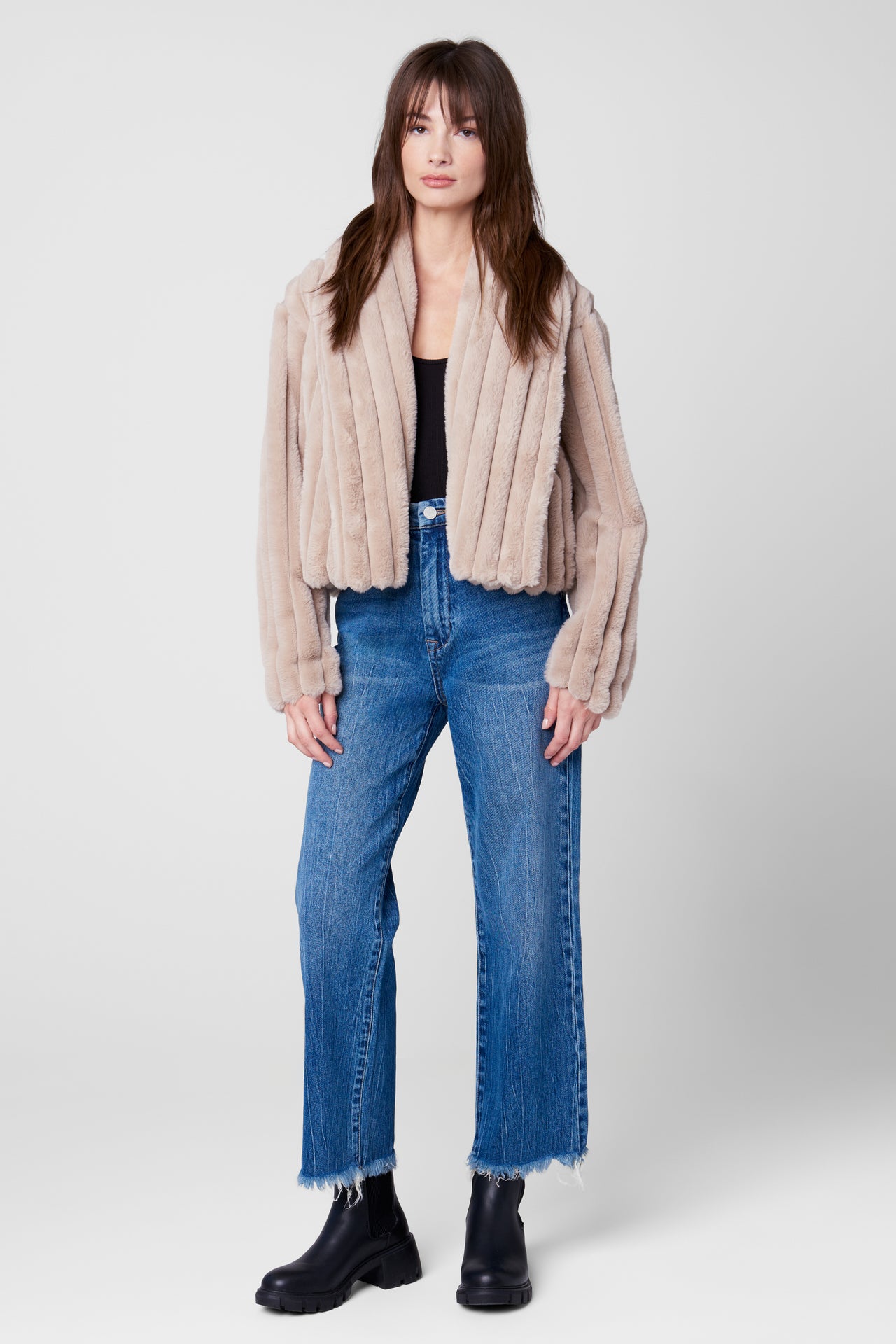 Angel Heart Faux Fur Cropped Jacket, Jacket by Blank NYC | LIT Boutique
