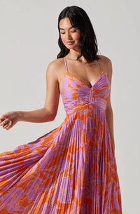 Thumbnail for Blythe Dress Orange Multi, Midi Dress by ASTR | LIT Boutique
