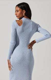 Thumbnail for Vasanta Sweater Dress Blue Space Dye, Midi Dress by ASTR | LIT Boutique