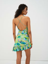 Thumbnail for Aster Green Cowl Neck Mini Dress, Dress by For Love & Lemons | LIT Boutique