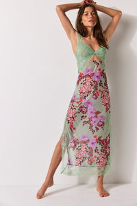 Thumbnail for Suddenly Fine Maxi Slip Sage Combo, Maxi Dress by Free People | LIT Boutique