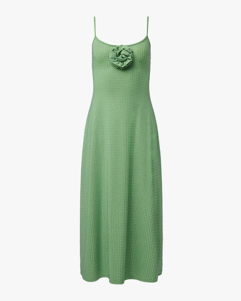 Crystal Green Midi Slip Dress, Midi Dress by We Wore What | LIT Boutique