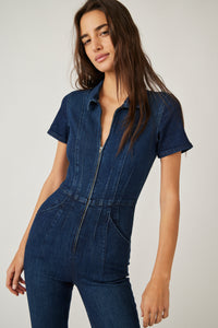 Thumbnail for Jayde Flare Jumpsuit Night Sky, Jumpsuit Dress by Free People | LIT Boutique