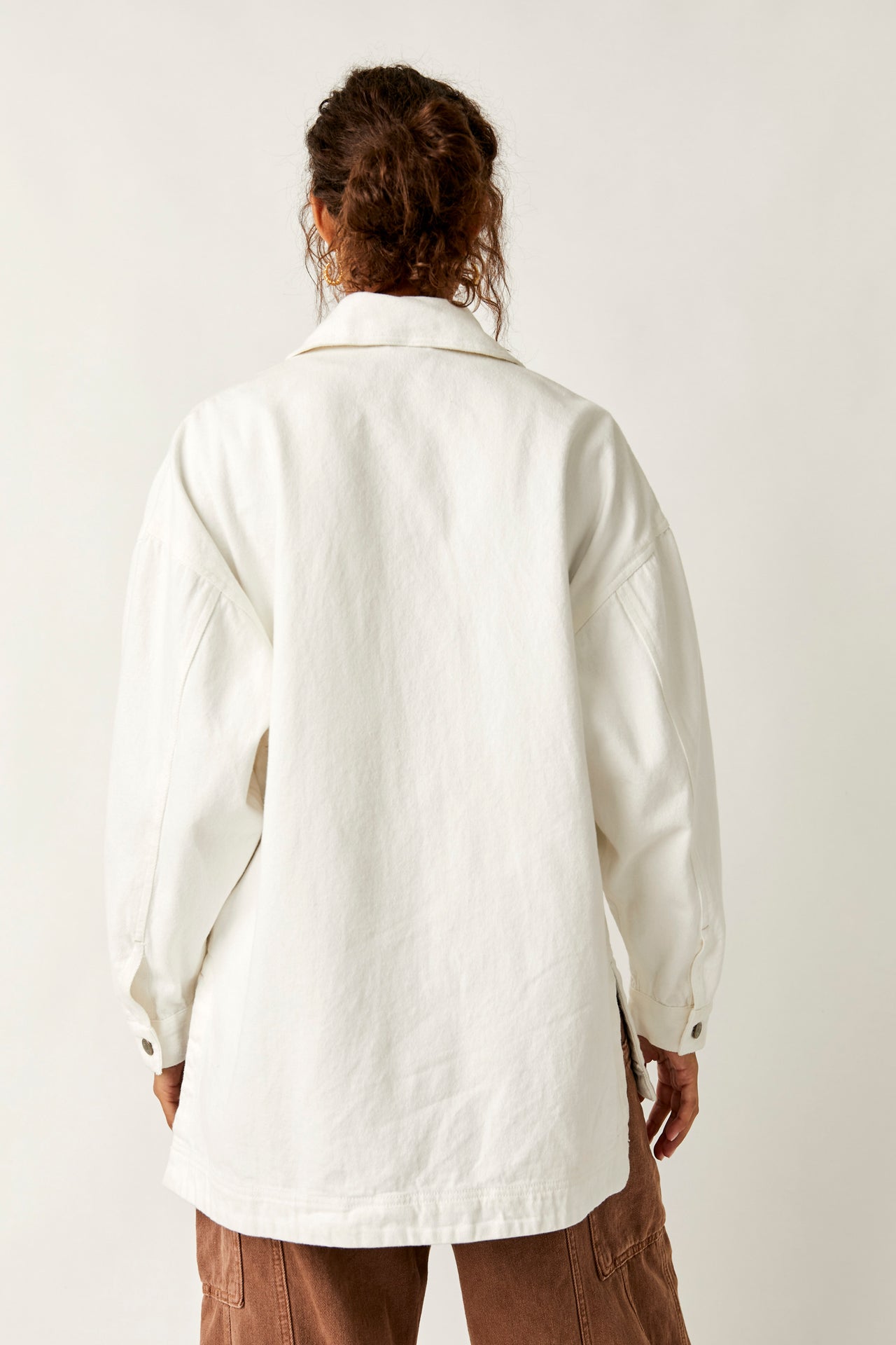 Madison City Twill Jacket Optic White, Coat Jacket by Free People | LIT Boutique