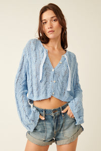 Thumbnail for Robyn Cardi Blue Bell, Cardigan Sweater by Free People | LIT Boutique