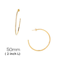 Thumbnail for 14kt gold 60mm hoop cz earring,  by Secret Box | LIT Boutique