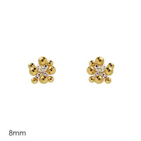 Thumbnail for 14k gold dip bubbles cz stud earring,  by Secret Box | LIT Boutique