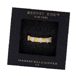 14K Gold Dipped Baguette CZ Ring, Clothing Accessories by Secret Box | LIT Boutique