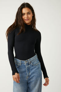 Thumbnail for XYZ Recycled Turtleneck Bodysuit Black, Bodysuit Tee by Free People | LIT Boutique