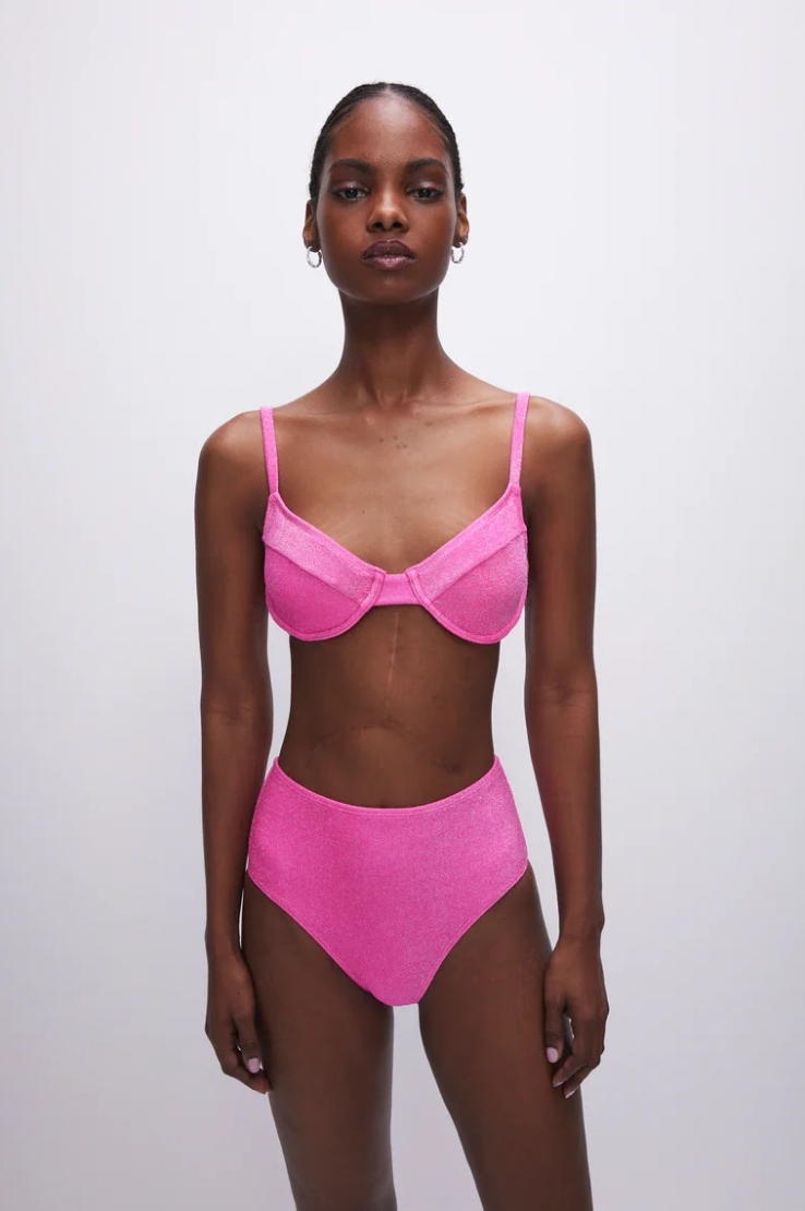Sparkle Demi Top Pink, Swim by Good American | LIT Boutique