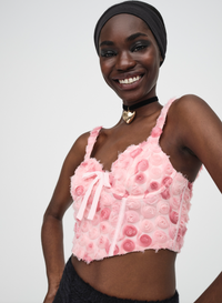Thumbnail for Skye Bustier Top Pink, Tank Blouse by For Love & Lemons | LIT Boutique
