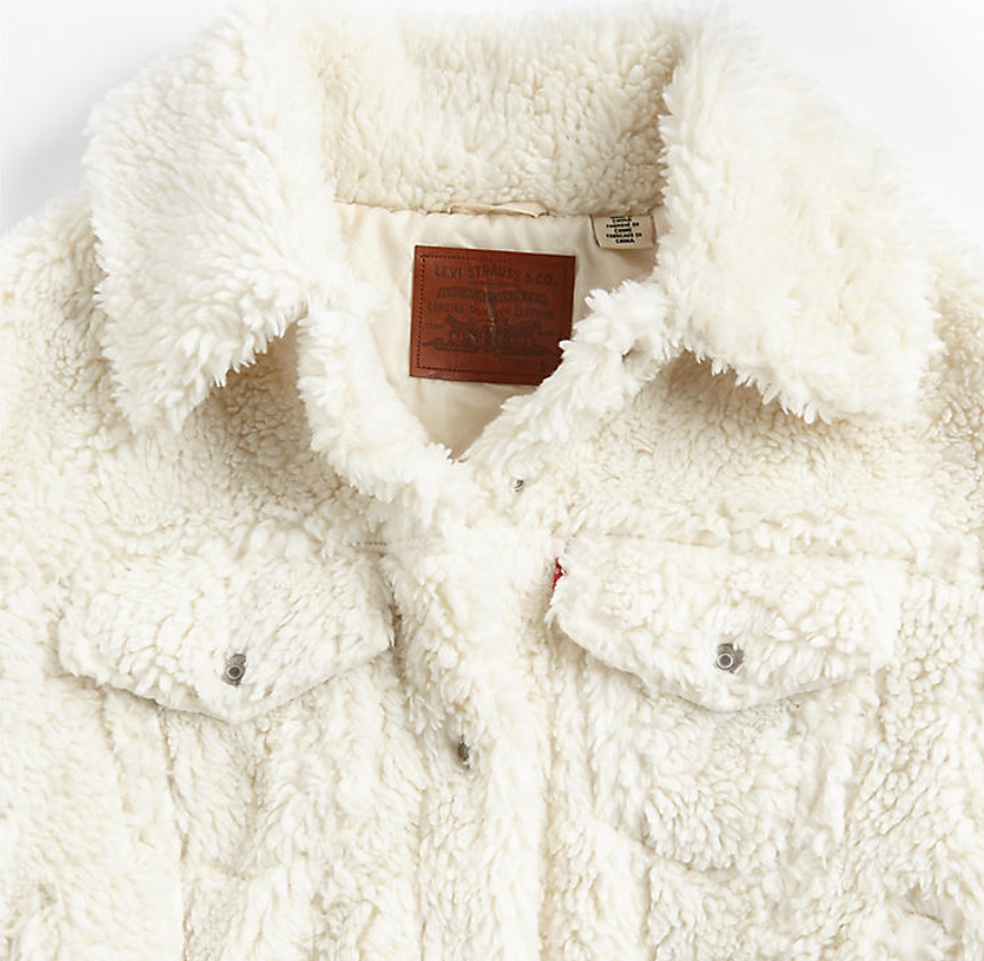 Baby Bubble Sherp Trucker Coat Coconut Milk, Coat Jacket by Levi Strauss & Co | LIT Boutique