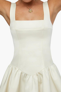 Thumbnail for Corset Peplum Mini Dress Ecru, Mini Dress by We Wore What | LIT Boutique