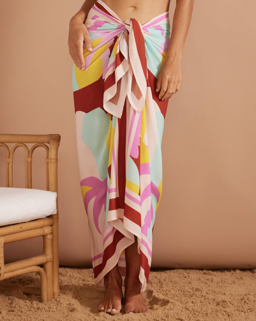 Palmera Sarong Pastel Tropical Multi, Swim by Mink Pink | LIT Boutique