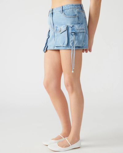 Evalina Mini Skirt Blue Denim, Mini Skirt by Steve Madden | LIT Boutique