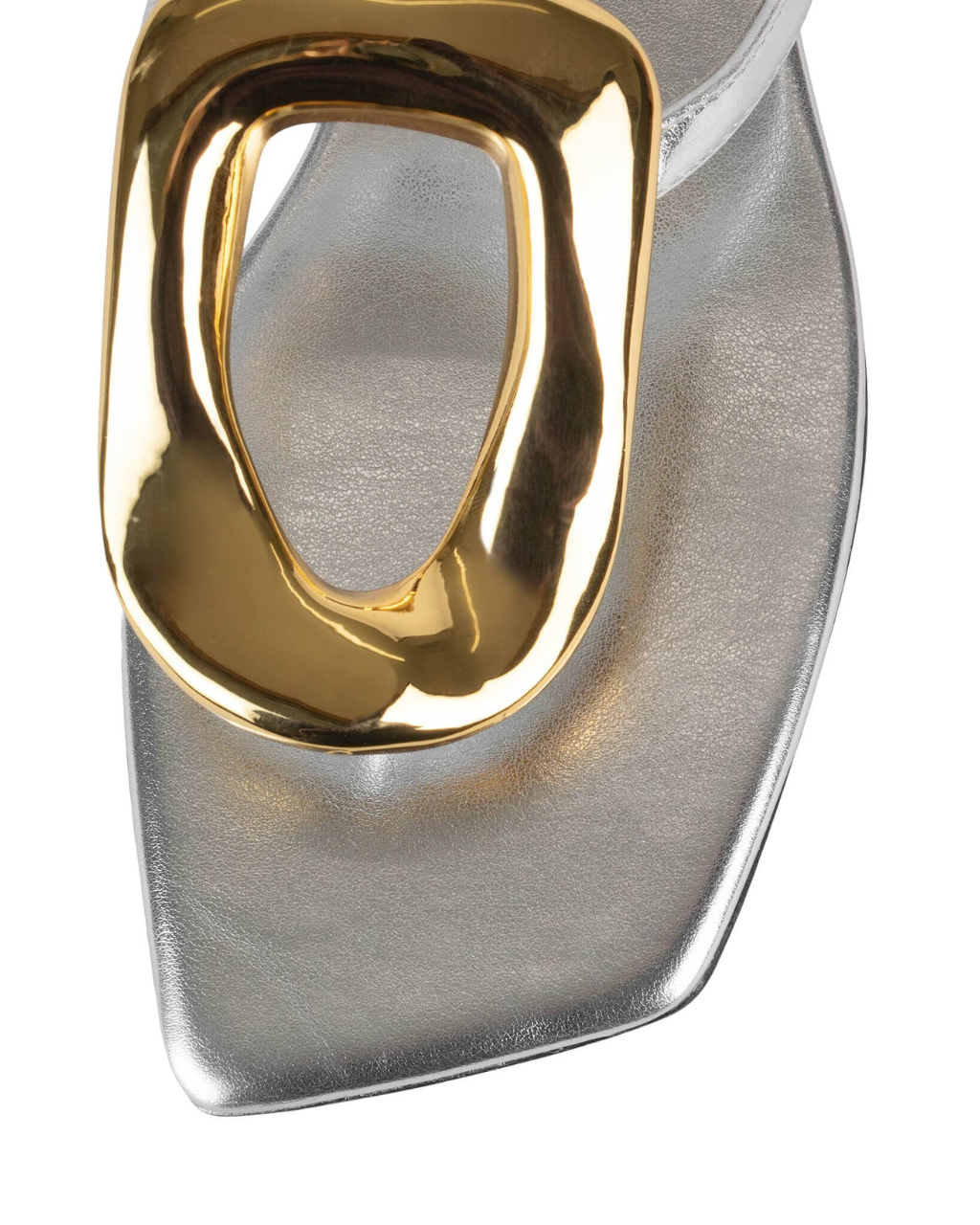 Flat Ornament Thong Sandal Silver Gold, Flat Shoe by Jeffrey Campbell | LIT Boutique