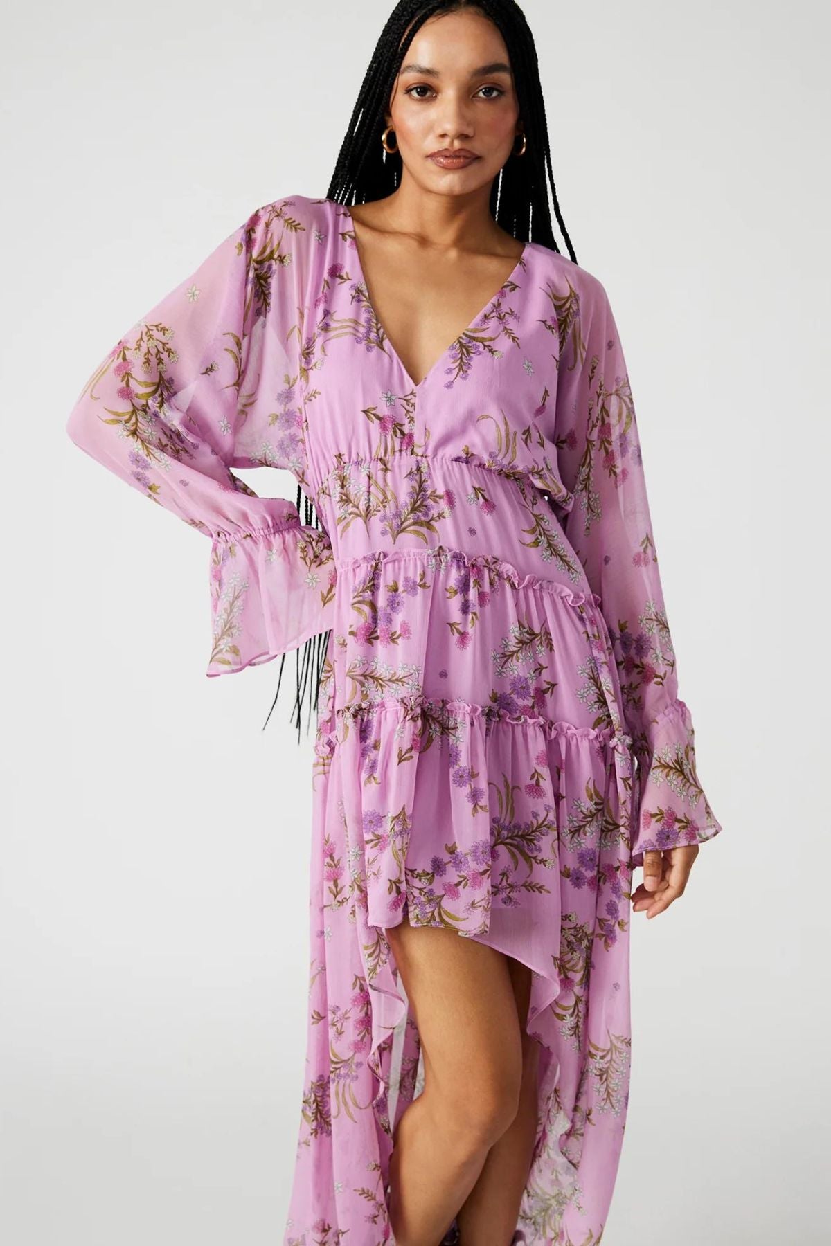 Sol Dress Purple, Midi Dress by Steve Madden | LIT Boutique