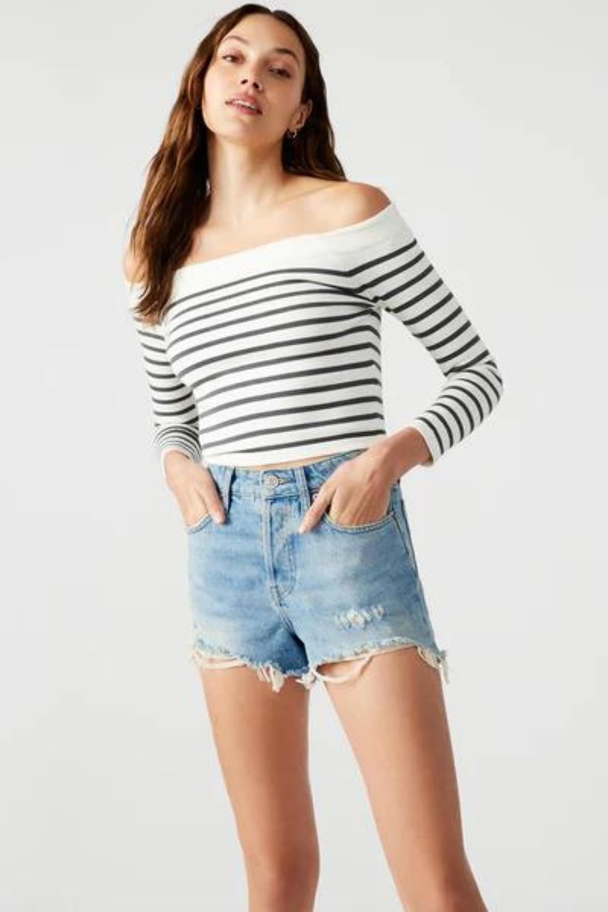 Ressi Sweater Ivory Stripe, Sweater by Steve Madden | LIT Boutique