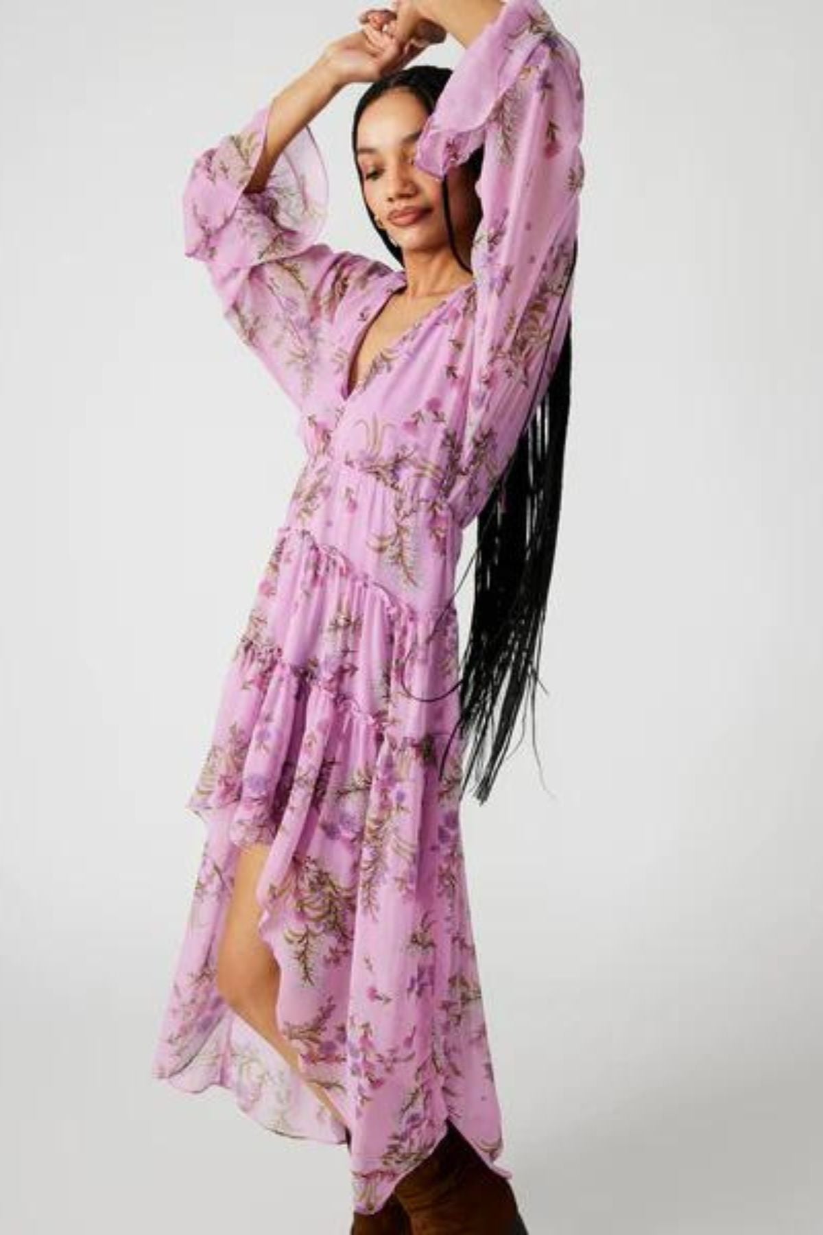 Sol Dress Purple, Midi Dress by Steve Madden | LIT Boutique