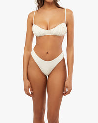 Thumbnail for Classic Scoop Eyelet Bikini Bottom Off White, Swim by Onia | LIT Boutique
