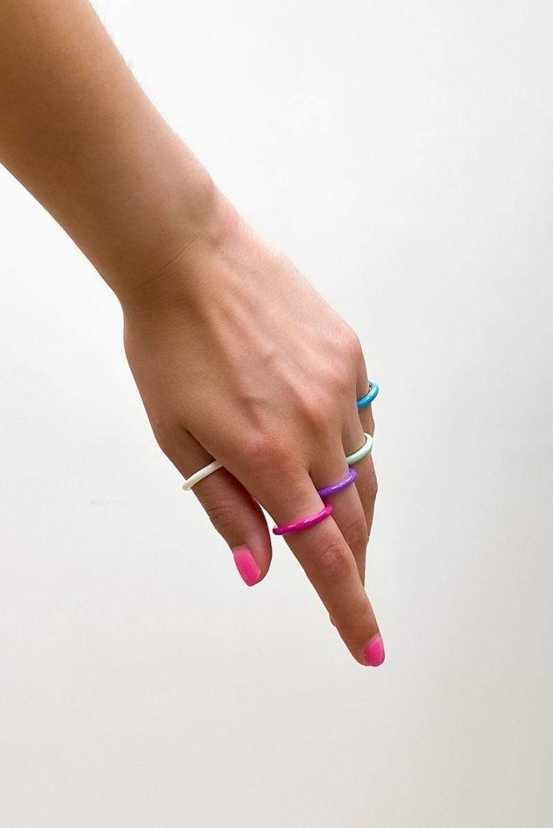 Axel Pink Enamel Ring 14k Gold/ 925 Sterling Silver, Ring Jewelry by MetroBabe | LIT Boutique