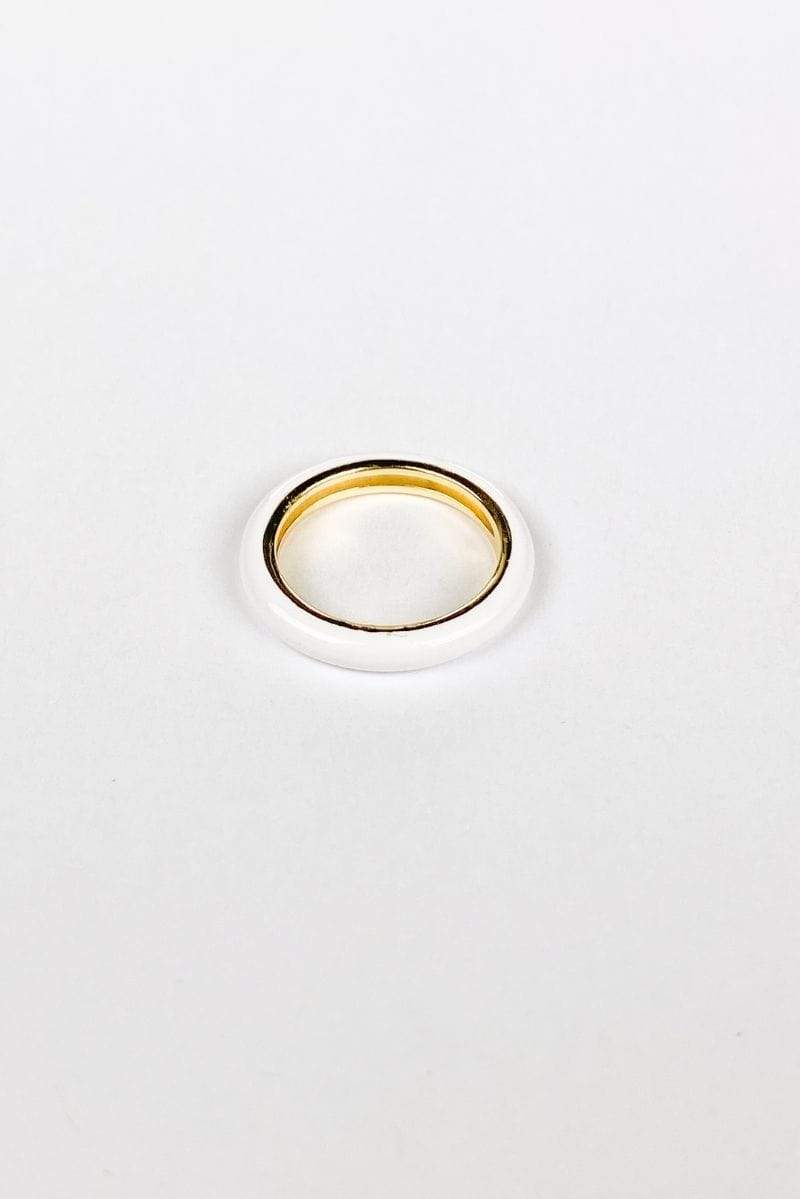 Axel White Enamel Ring 14k Gold/ 925 Sterling Silver, Ring Jewelry by MetroBabe | LIT Boutique