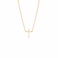 Thumbnail for 14k gold dip cross cz necklace,  by Secret Box | LIT Boutique