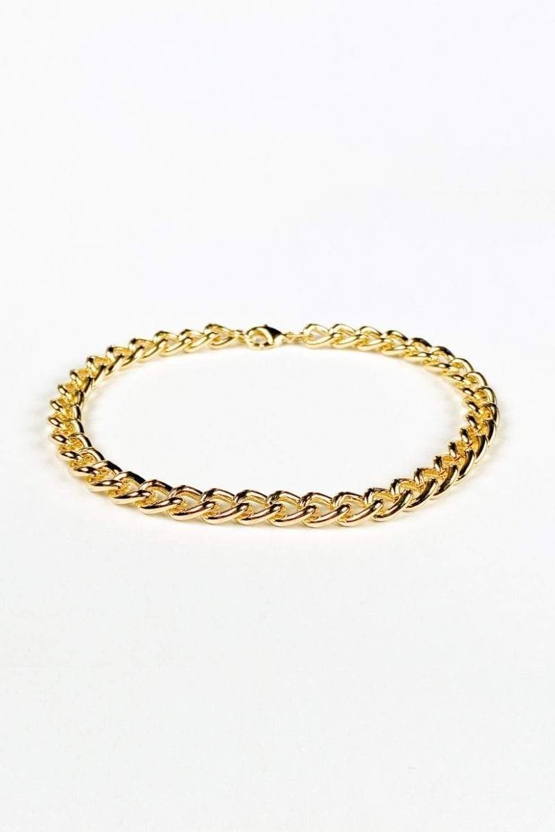 Greer Curb Chain Anklet 18k Gold, Bracelet Jewelry by MetroBabe | LIT Boutique