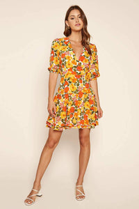 Thumbnail for Tropicalia Dita Mini Wrap Dress Orange Multi, Mini Dress by Sugar Lips | LIT Boutique
