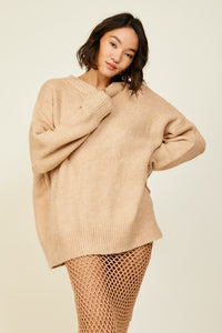 Thumbnail for Cozy Sweater Tan, Sweater by Line and Dot | LIT Boutique