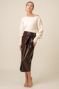 Thumbnail for Safia Midi Skirt Chocolate, Midi Skirt by Line and Dot | LIT Boutique