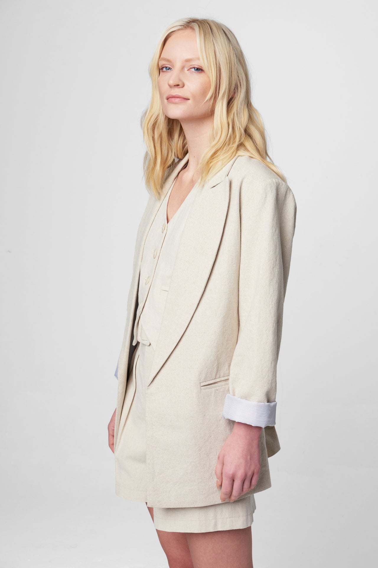 Bleached Sand Blazer, Jacket by Blank NYC | LIT Boutique