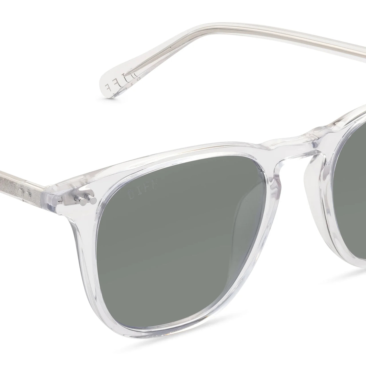 Maxwell Clear Crystal G15 Lens Polarized Sunglasses, Sunglass Acc by DIFF Eyewear | LIT Boutique
