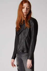 Thumbnail for Onyx Leather Biker Jacket, Jacket by Blank NYC | LIT Boutique
