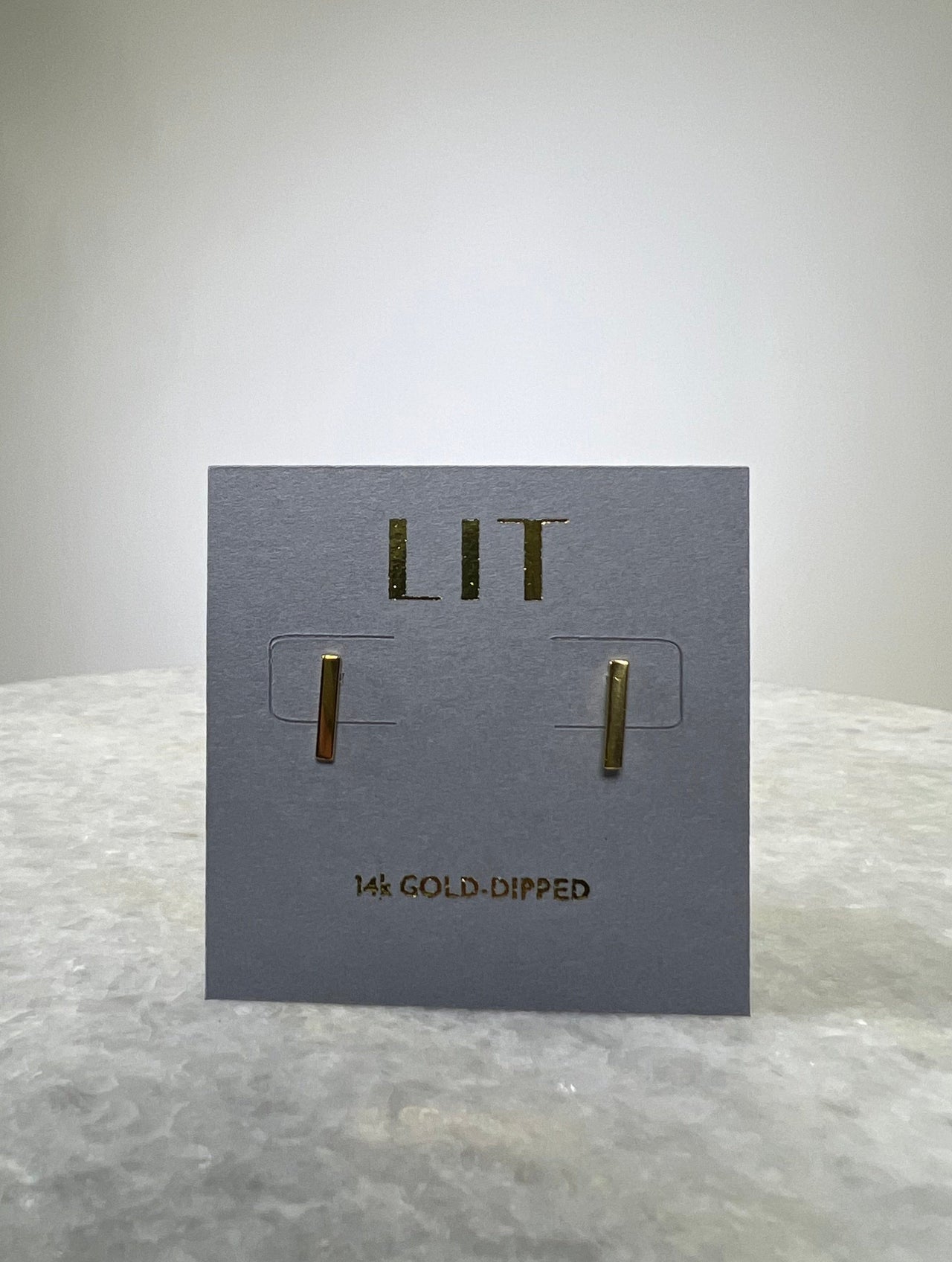 Caine Bar Studs 14k Gold, Earring by LX1204 | LIT Boutique