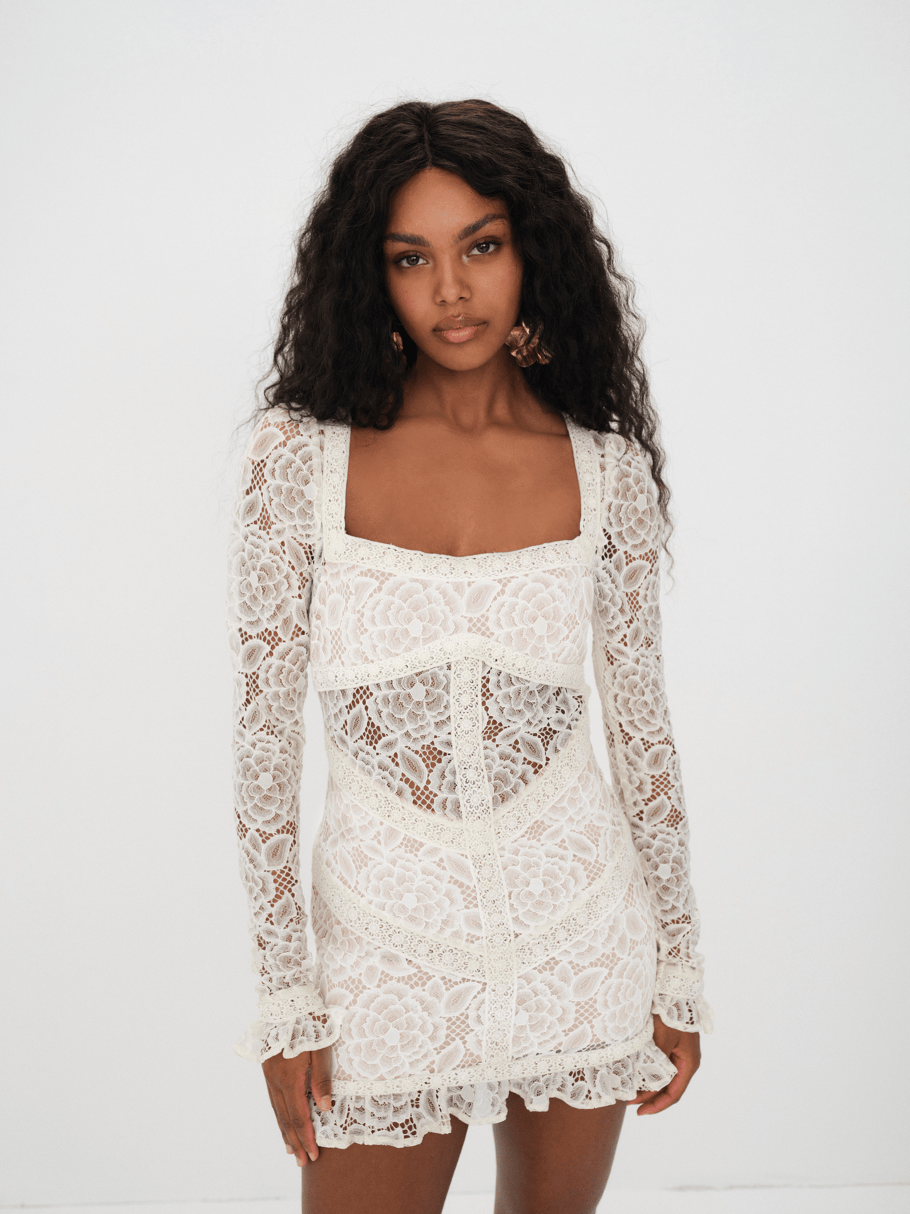 Cleo Mini Dress Ivory, Dress by For Love & Lemons | LIT Boutique