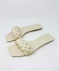 Thumbnail for Feyre Woven Slide Sandal Bone, Shoes by Billini Shoes | LIT Boutique