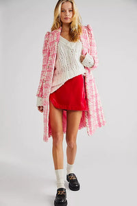 Thumbnail for Annalise Velvet Mini Skirt Pink Phenom, Skirt by Free People | LIT Boutique