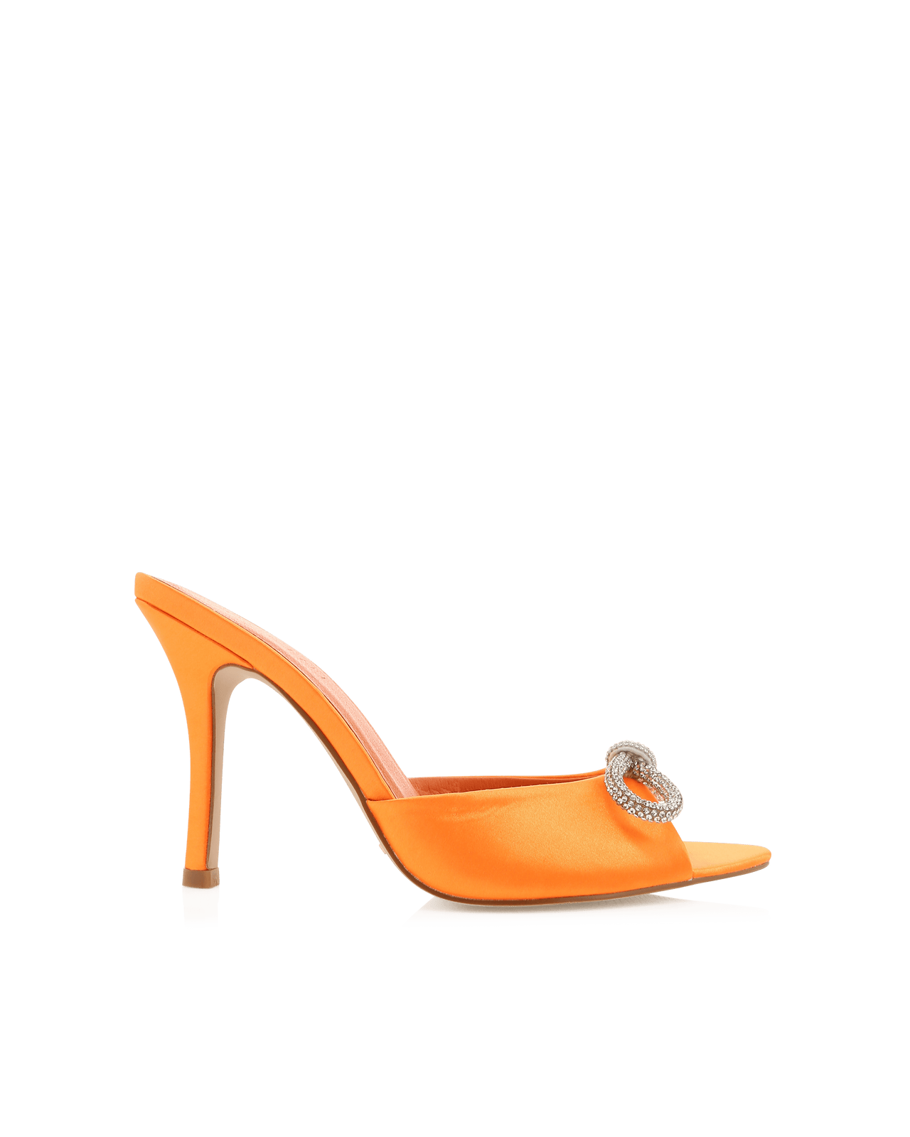 Leilah Bow Heel Tangerine Satin, Shoes by Billini Shoes | LIT Boutique