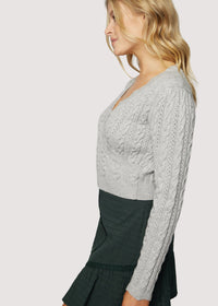 Thumbnail for Olivia Wrap Top Heather Grey, Tops Blouses by lost + wander | LIT Boutique
