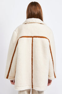 Thumbnail for Quincy Shearling Coat Natural, Jacket by En Saison | LIT Boutique