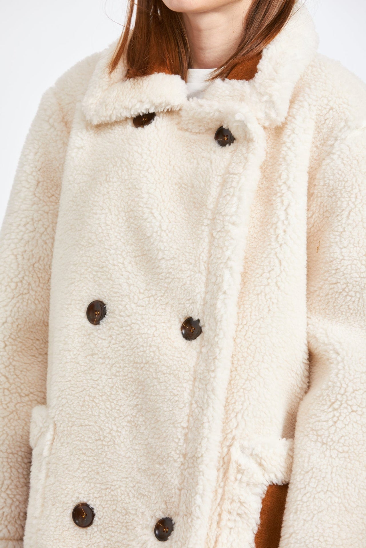 Quincy Shearling Coat Natural, Jacket by En Saison | LIT Boutique