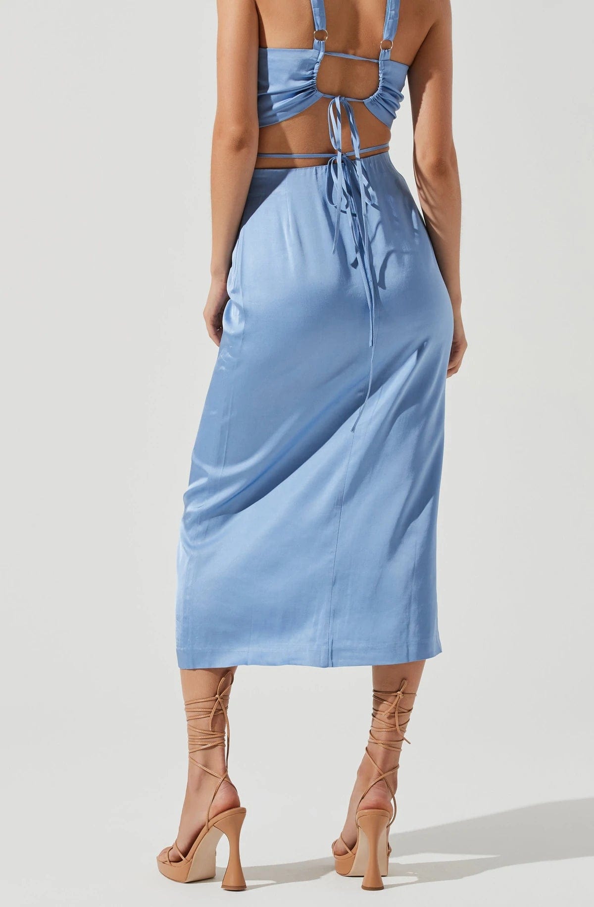 Robin Cut Out Midi Skirt Blue, Skirt by Astr | LIT Boutique