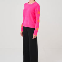 Thumbnail for Star Sleeve Jumper Neon Pink, Sweater by Brodie Cashmere | LIT Boutique