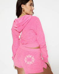 Thumbnail for Pinky Promise Zip Up Terry Cloth Hoodie Pink, Tee Casuals by Boys Lie | LIT Boutique
